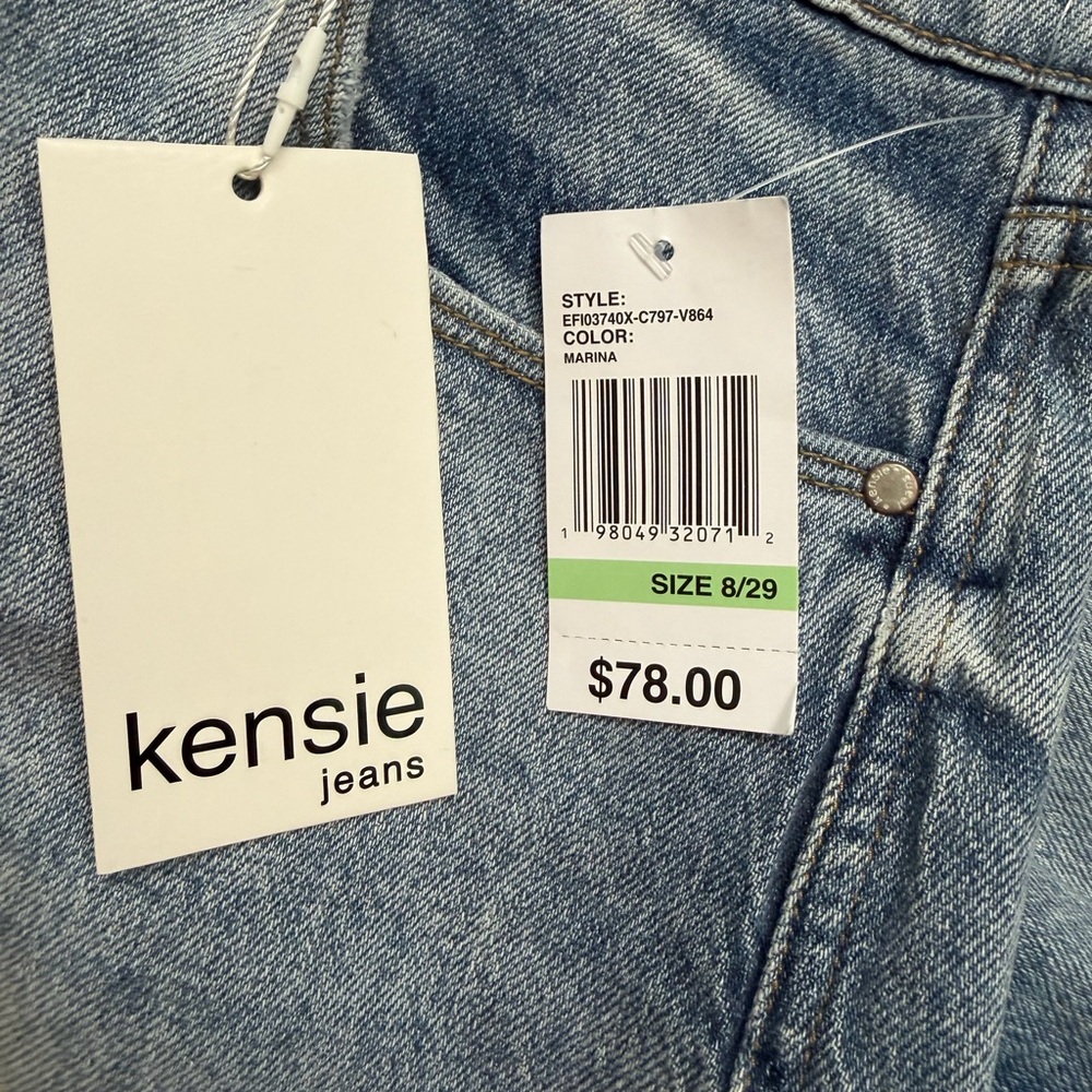 Kensie High Rise Cropped Barrel Jeans Size 8 - Picture 5 of 6